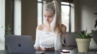 I got creampied in my tight young pussy during a zoom class - Eva Elfie